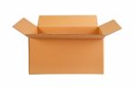 Cardboard Boxes On White Background Stock Photo