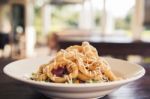 Deep Fried Calamari Rings And Salad Stock Photo