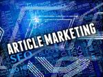 Article Marketing Indicates Search Engine And Commerce Stock Photo