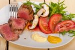 Beef Filet Mignon Grilled With Vegetables Stock Photo