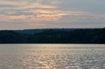 Beautiful Image With The Lake And The Forest On The Sunset Stock Photo