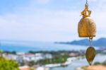 Bronze Bell At A Buddhist Temple In Thailand Stock Photo