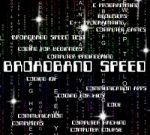 Broadband Speed Means World Wide Web And Computer Stock Photo