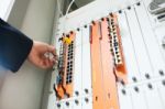 Fix Network Switch In Data Center Room Stock Photo