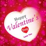 Valentine's Day And Colorful Heart Background. Happy Valentine's Day On Red And Pinks  Background Stock Photo