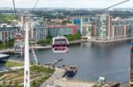 View Of The London Cable Car Over The River Thames Stock Photo