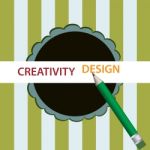 Pencil Drawn Creative  Design  Word On Template Retro Background Stock Photo