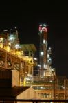 Petro And Chemical Plant - Night Scene Stock Photo