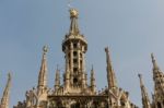 Detail Of The Skyline Of The Duomo In Milan Stock Photo