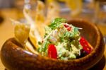 Avocado And Shrimps Salad Stock Photo