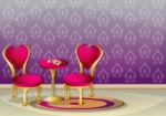 Cartoon  Illustration Interior Valentine Room With Separated Layers Stock Photo