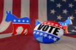 Vote Democrat Or Republican Stock Photo