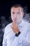 Smoking Electric Cigarettes Stock Photo