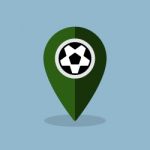 Soccer Ball Map Pin Stock Photo