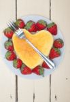 Heart Cheesecake Stock Photo