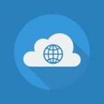 Cloud Computing Flat Icon. Globe Stock Photo