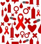 Aids Awareness Red Ribbon. World Aids Day Stock Photo