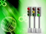 Digital Illustration Of Traffic Light Stock Photo