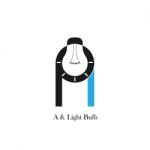 A-letter/alphabet Icon And Light Bulb Abstract Logo Design Stock Photo