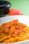 Tomato And Chicken Pasta Stock Photo