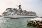 Carnival Liberty Leaving Venice Stock Photo