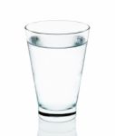 Cool Water With Glass Isolated On The White Background Stock Photo