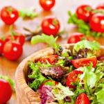 Mixed Lettuce Salad And Tomatoes Stock Photo