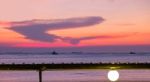 Sunset In The Beach, Twilight View At The Beach Stock Photo