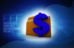 3d Rendering Dollar Symbol With Folder Stock Photo