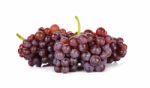 Red Grape Isolated On Over White Background Stock Photo