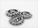 Gears With Dollar Stock Photo