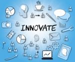 Innovate Icons Means Innovating Creative And Ideas Stock Photo