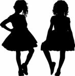 Silhouettes Of Teen Stock Photo