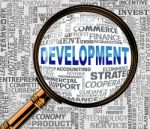 Development Magnifier Indicates Success Evolve 3d Rendering Stock Photo