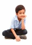 Smiling Face Of Asian Boy Stock Photo