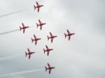 Red Arrows Display Team 50th Anniversary At Biggin Hill Airport Stock Photo