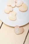 Heart Shaped Shortbread Valentine Cookies Stock Photo