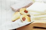 Breads On Tablecloth Stock Photo