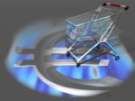 Shopping Cart With Euro Symbol Stock Photo