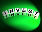 Invest Dice Refer To Investing Loaning Or Endowing Stock Photo