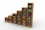 Books On A Wooden Shelf Stock Photo