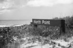 Pristine Beachfront At North Point, Moreton Island. Black And White Stock Photo