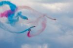 Red Arrows Aerial Display At Biggin Hill Airshow Stock Photo