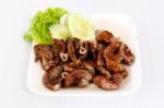 Grilled Pork Chitterlings Stock Photo