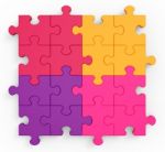 Multicolored Puzzle Square Showing Unity Stock Photo