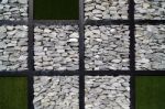 Modern Art Wall Grass And Stone Stock Photo