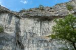 View Of The Curved Cliff At Malham Cove In The Yorkshire Dales N Stock Photo