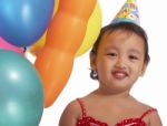 Child With Birthday Hat Stock Photo