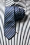 Tie On Striped Shirt Stock Photo