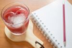 Mix Fruit Juice On Working Table Stock Photo